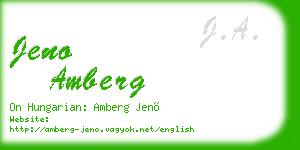 jeno amberg business card